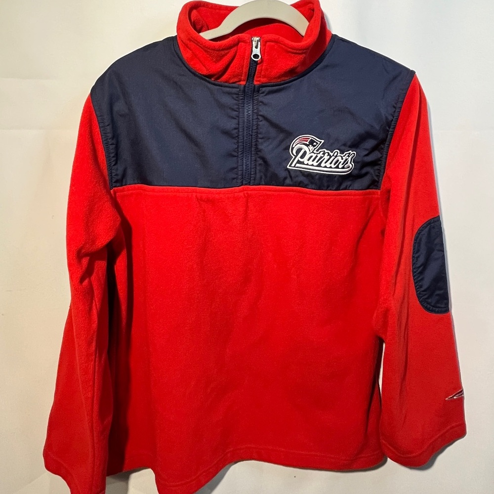 New England Patriots Kids fleece Pullover Red/Navy Blue Size 14 XL